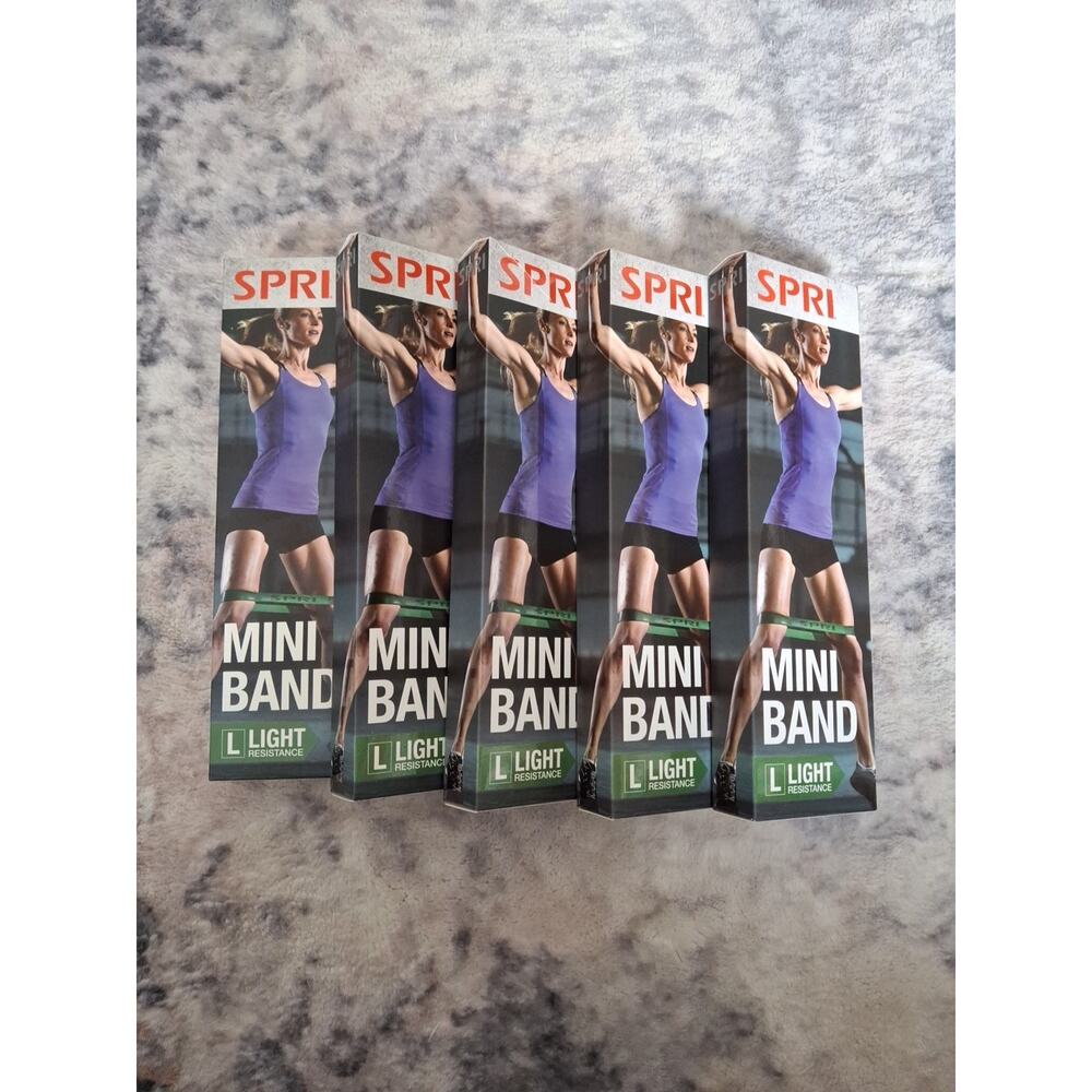 -‎ SPRI Mini Band Light Resistances GREEN Set of 5 Light WITHOUT BOX save On Shp